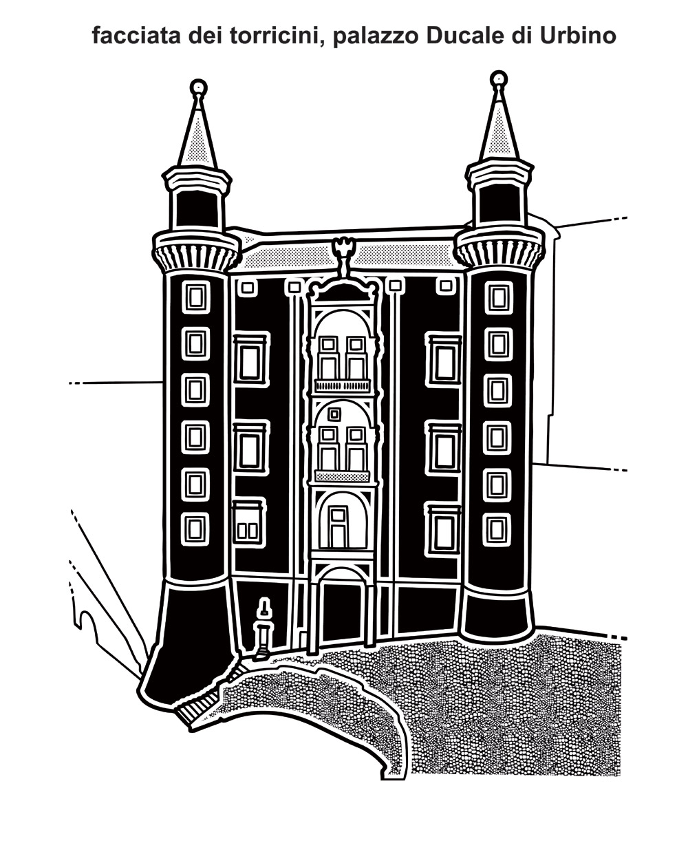 disegno a rilievo facciata dei torricini