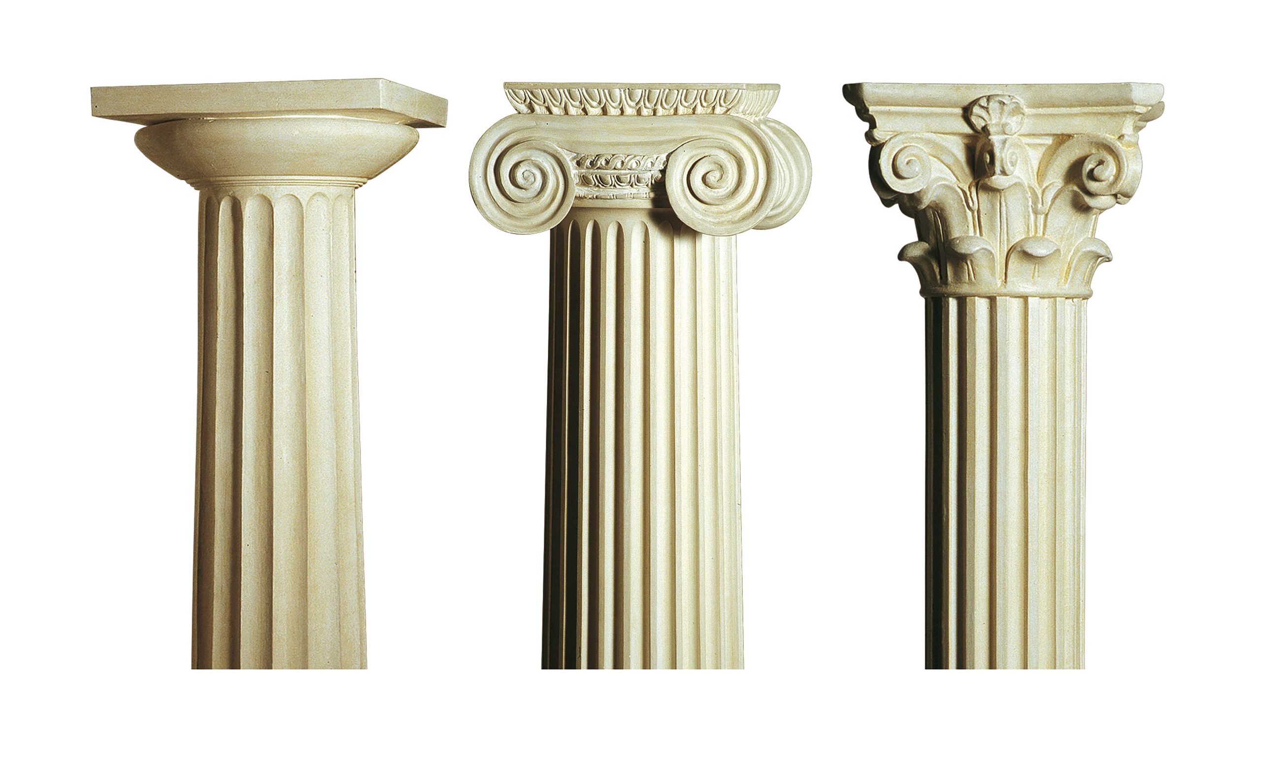 Ordini architettonici: Dorico greco, Ionico ribassato, Corinzio gotico