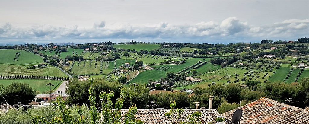 le colline di civitanova dal giardino della pinacoteca moretti