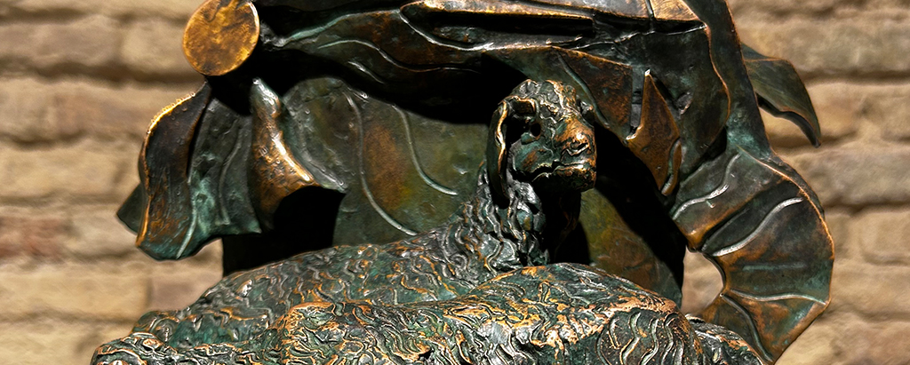 Pecora, drappeggio e ulivo, bozzetto del monumento a Virgilio